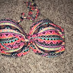 Tribal print underwire bikini top